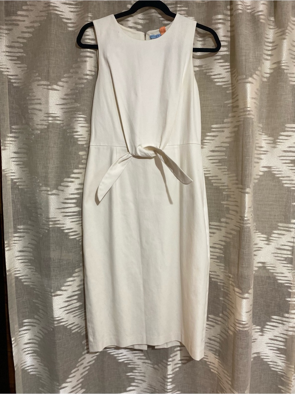 ANTONIO MELANI Cream Sleeveless Tie-Front Midi Dress